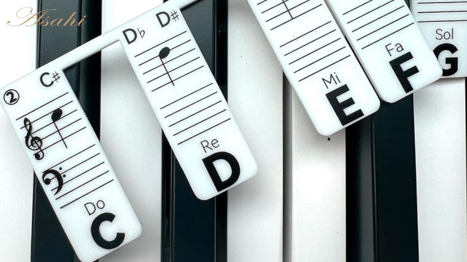 Dán nhãn ghi chú lên các phím đàn piano điện