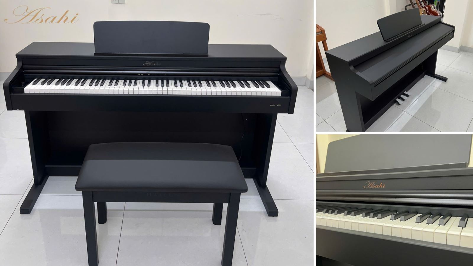 Mẫu đàn piano điện Asahi 201 màu đen được nhiều khách hàng ưa chuộng